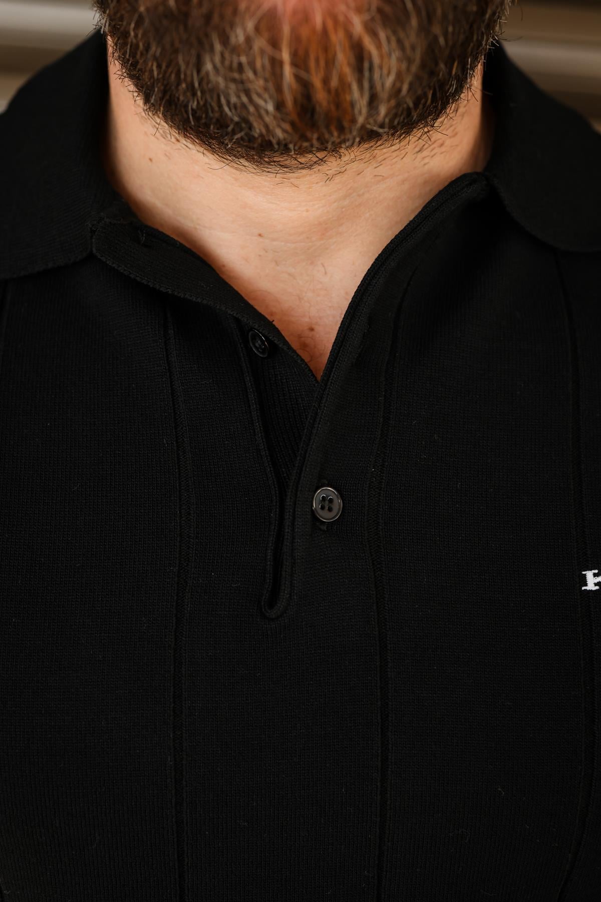 Nakış Logolu Yakalı Triko T-Shirt