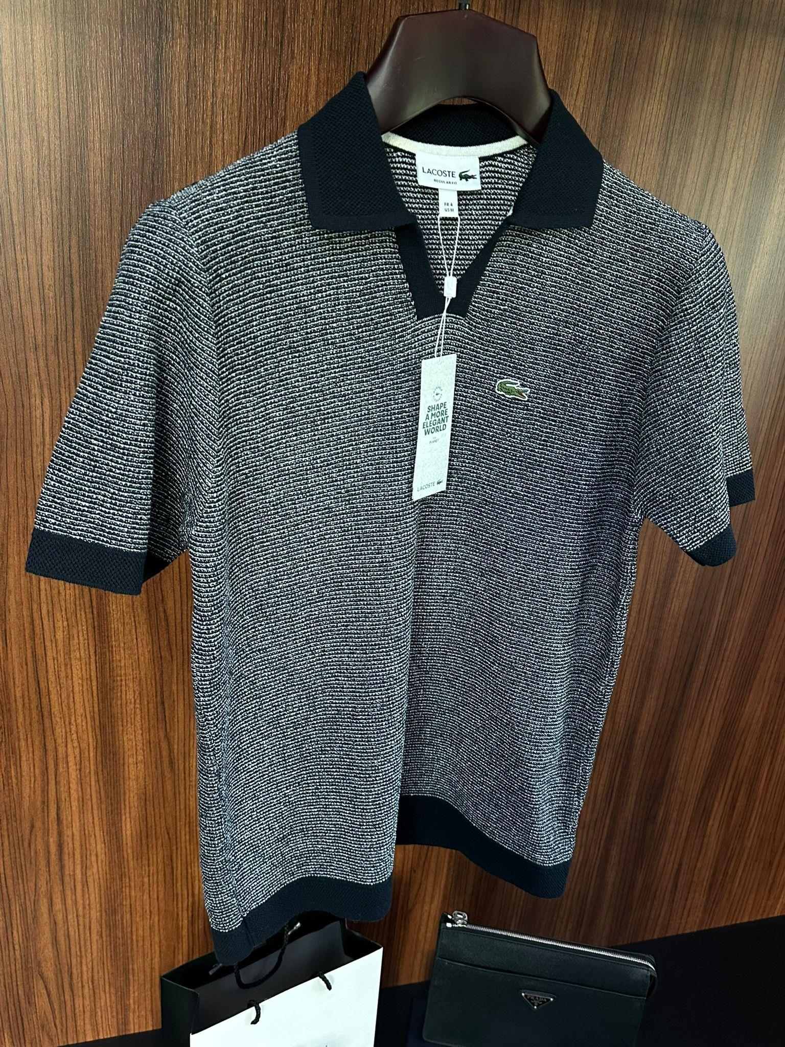 Nakış Marka Logolu Tonaton Yakalı Örme Triko T-Shirt