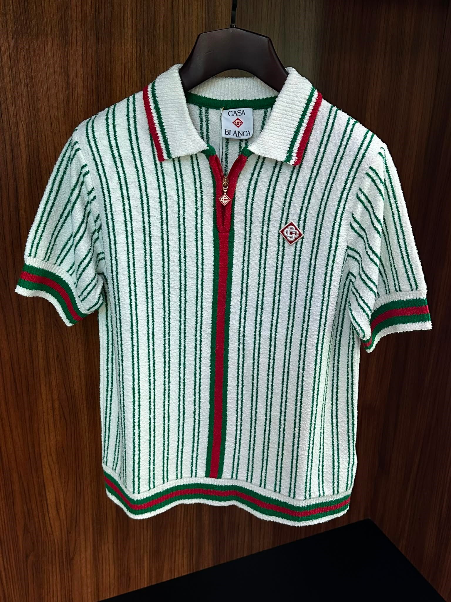 Striped Boucle Polo Shirt