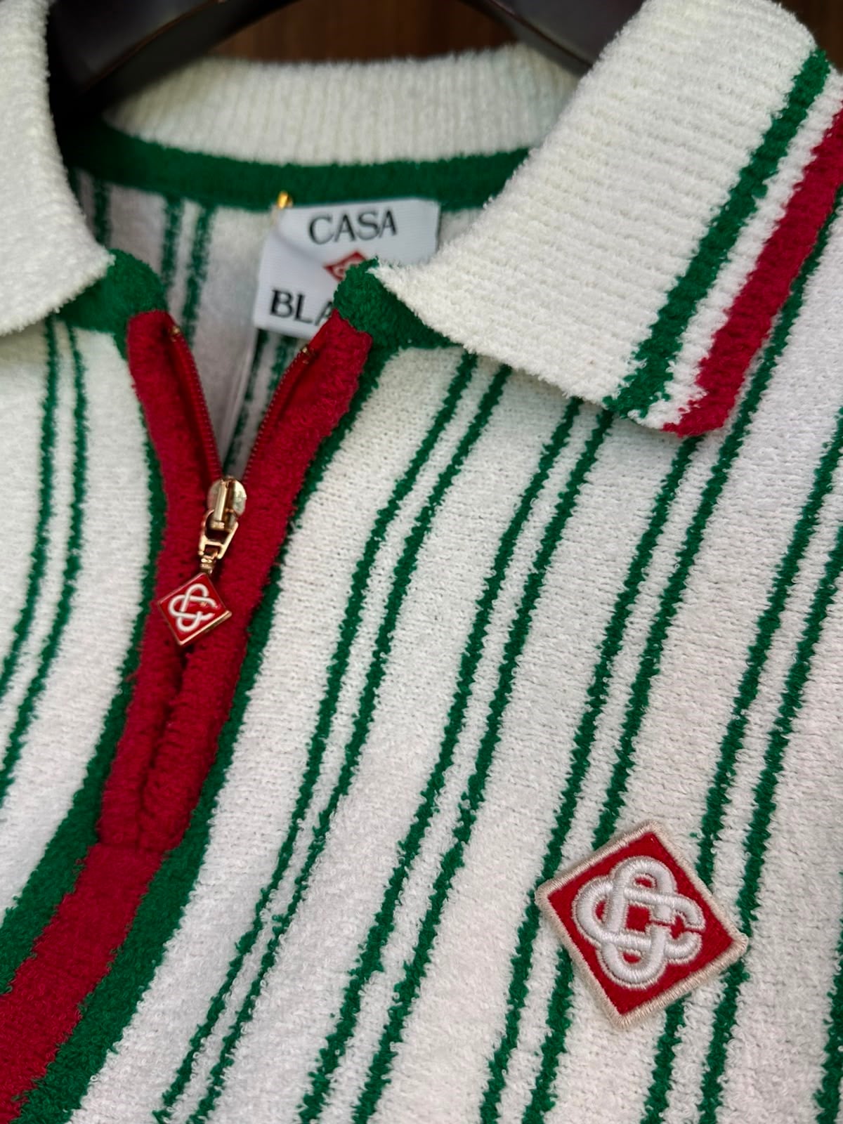 Striped Boucle Polo Shirt