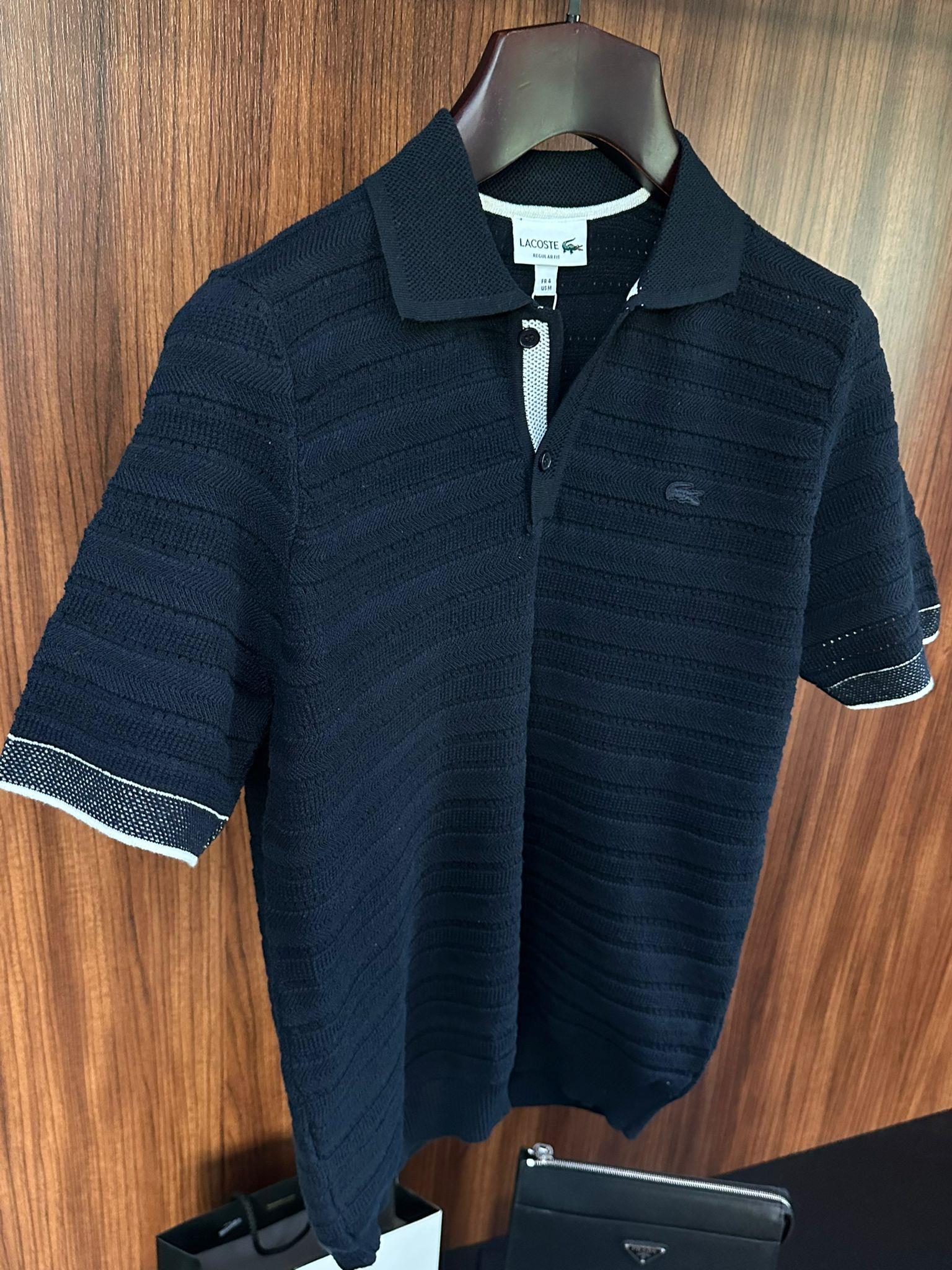 Tonaton Nakış Logolu Yatay Çizgili Yakalı Triko T-Shirt