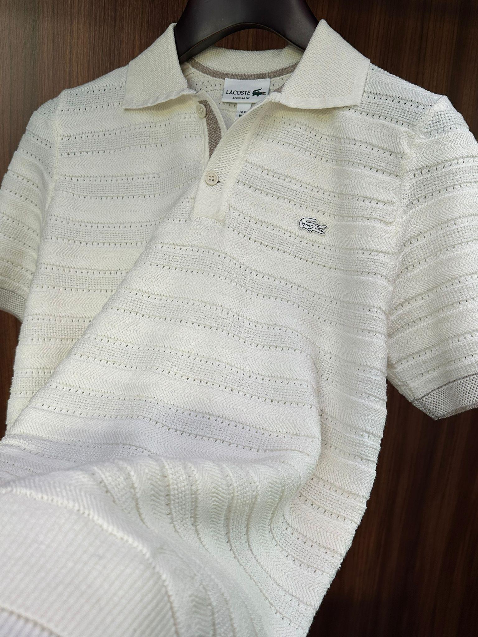 Tonaton Nakış Logolu Yatay Çizgili Yakalı Triko T-Shirt