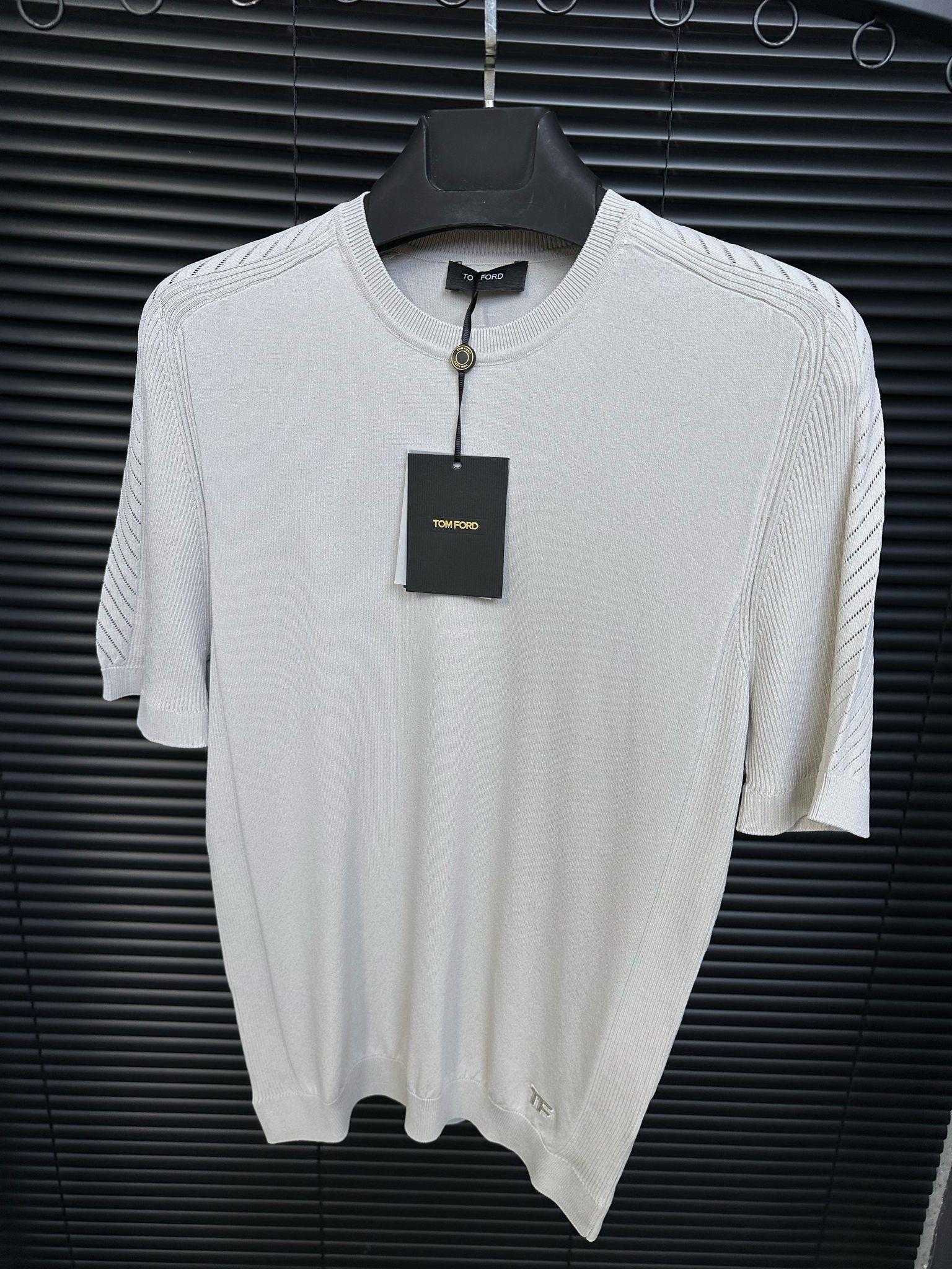 Fitilli Basic Triko T-Shirt - Taş