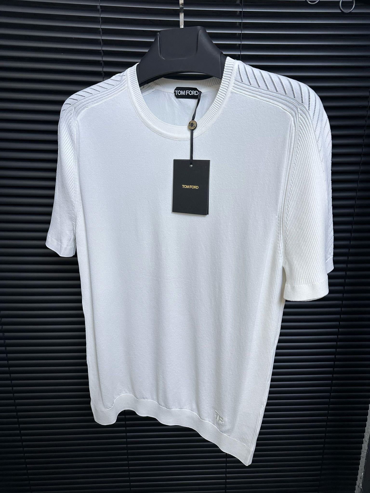 Fitilli Basic Triko T-Shirt - Beyaz