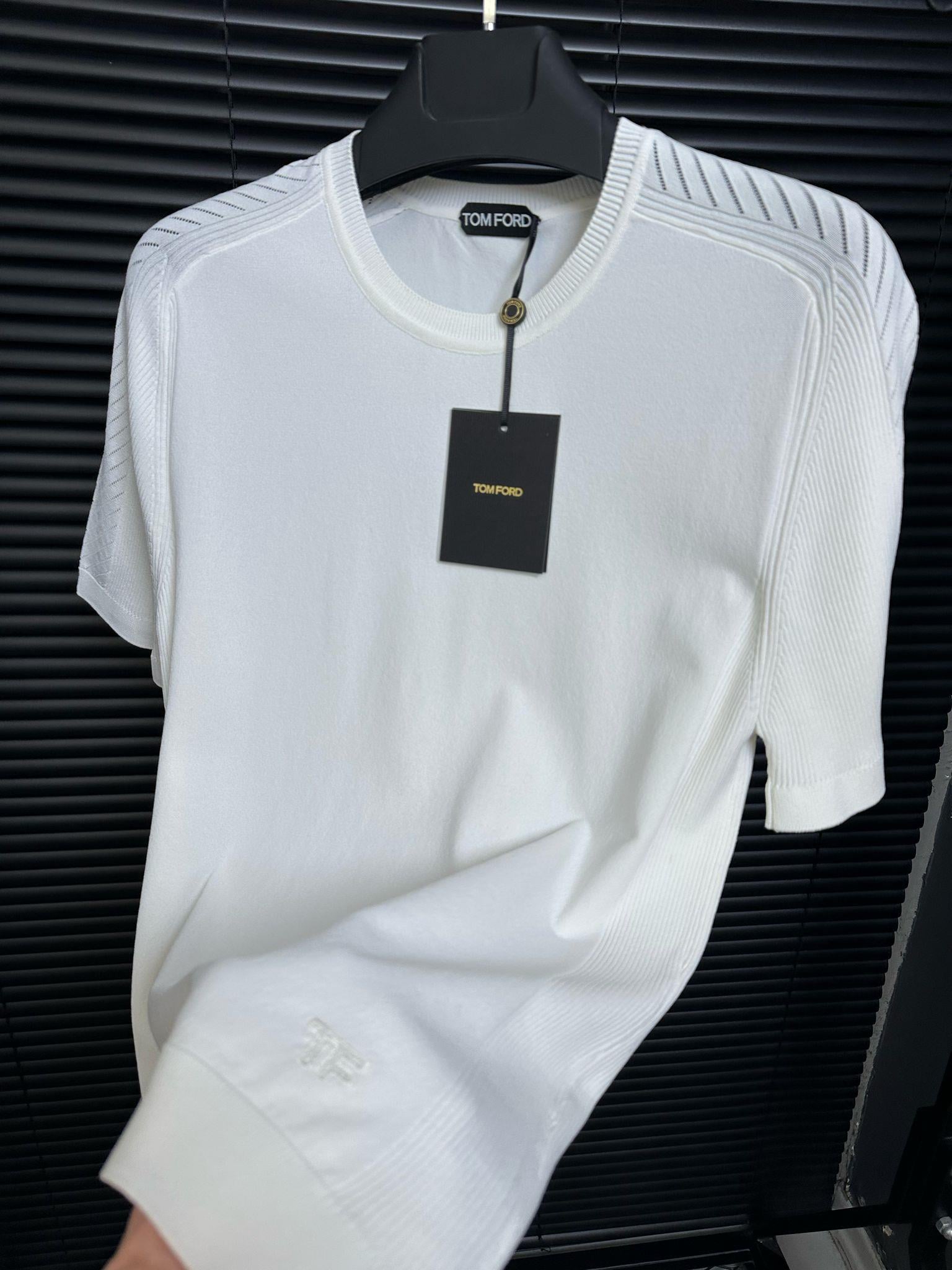 Fitilli Basic Triko T-Shirt - Beyaz