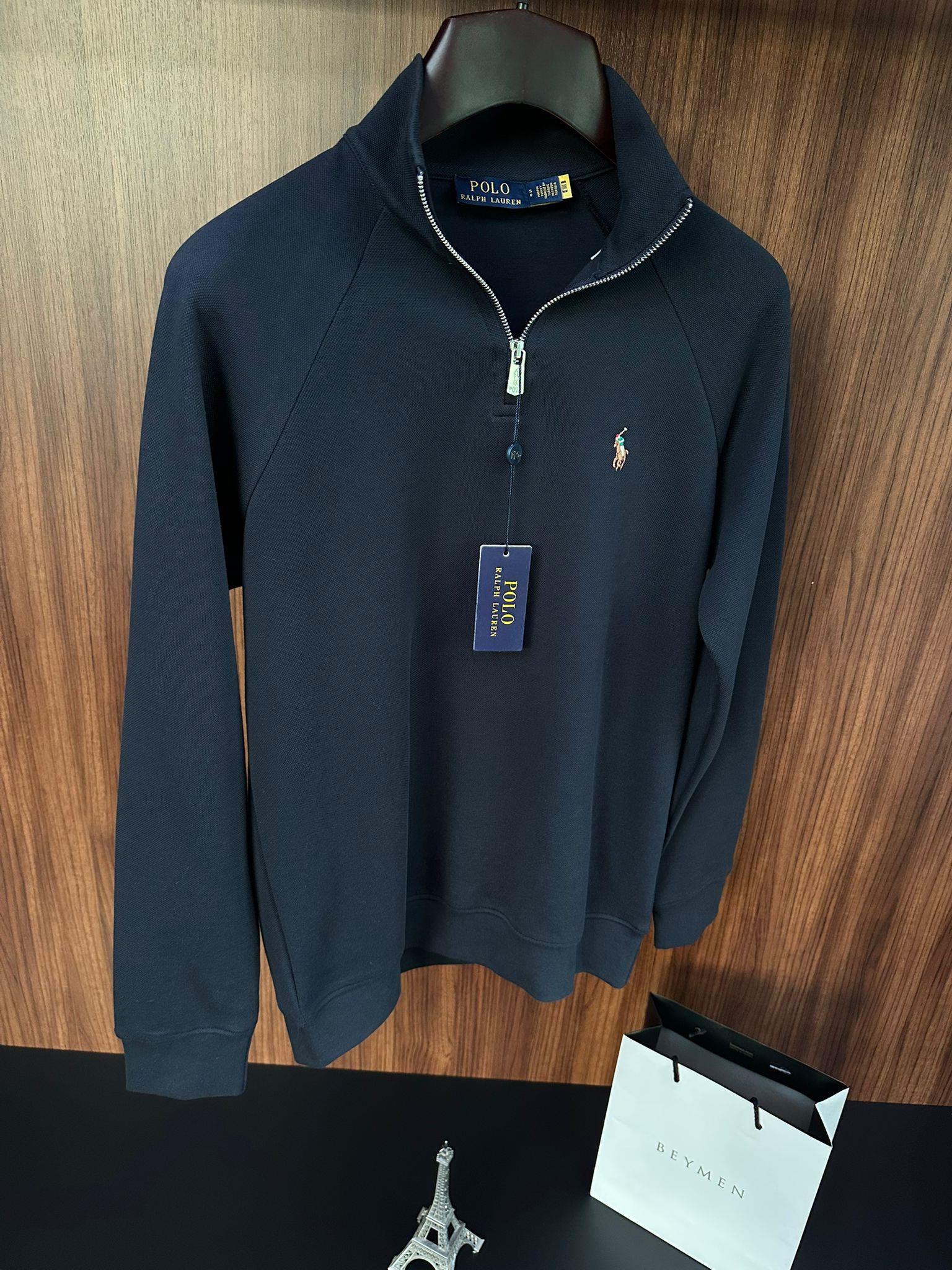 Nakış Logolu Yarım Fermuarlı Sweatshirt