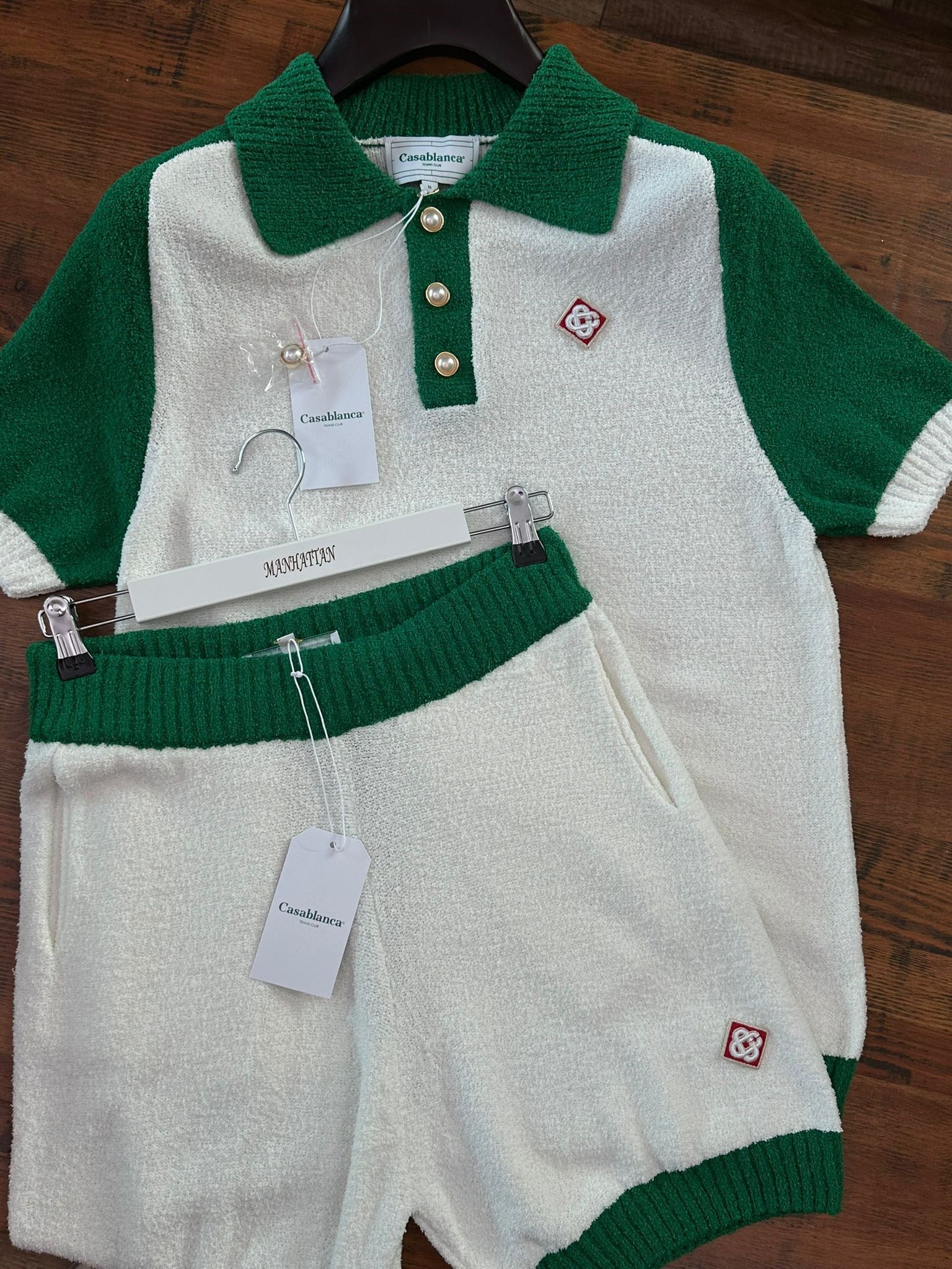 Havlu Kumaş Nakış Logolu Yakalı T-Shirt & Şort Takım
