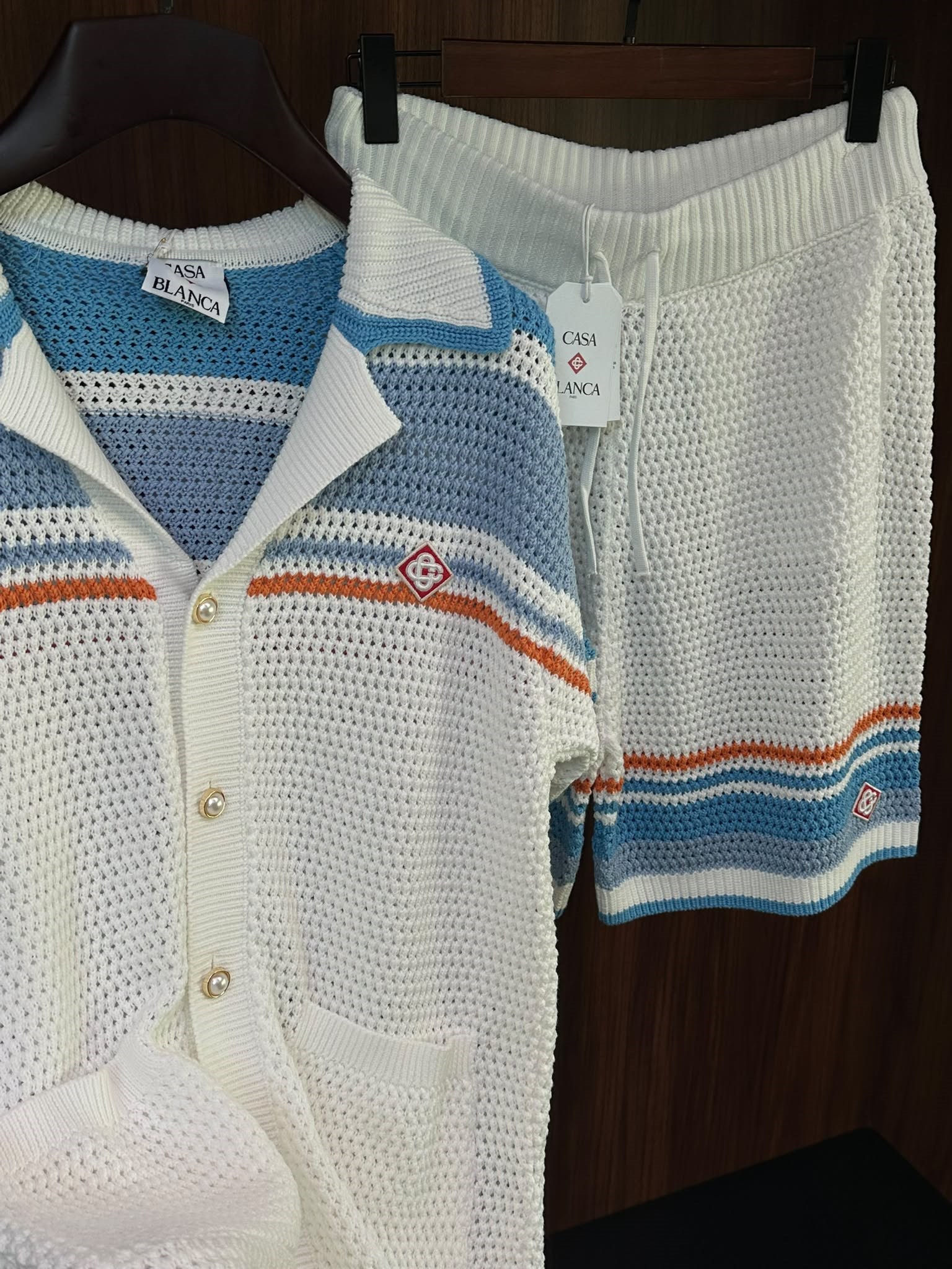 Polo Knit Shorts Suits