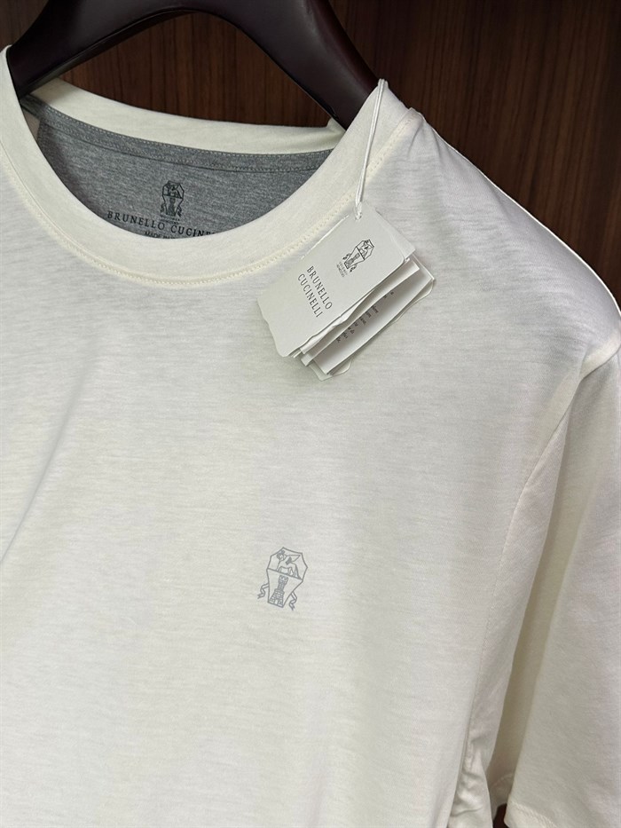 Baskı Logolu Bisiklet Yaka T-Shirt