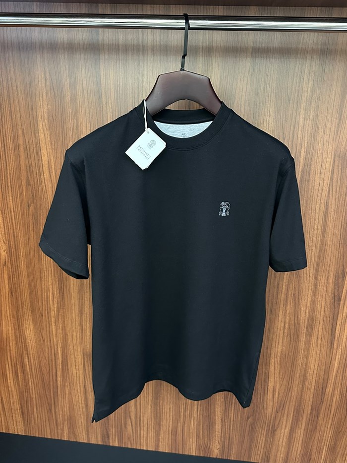 Baskı Logolu Bisiklet Yaka T-Shirt