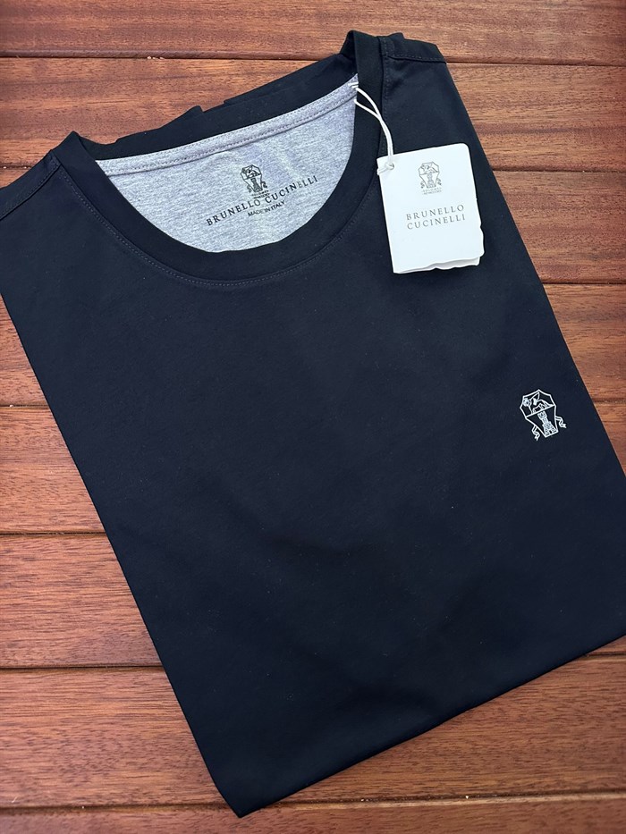 Baskı Logolu Bisiklet Yaka T-Shirt