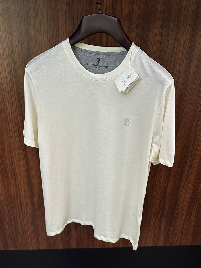 Baskı Logolu Bisiklet Yaka T-Shirt