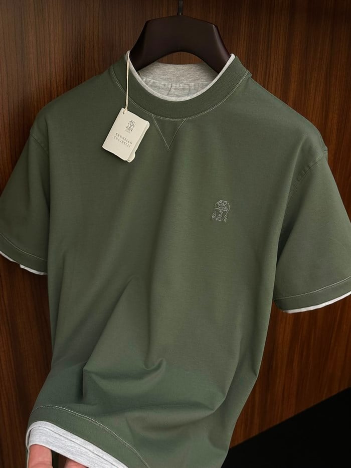 Baskı Logolu Bisiklet Yaka T-Shirt