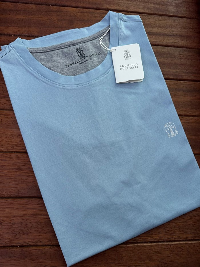 Baskı Logolu Bisiklet Yaka T-Shirt