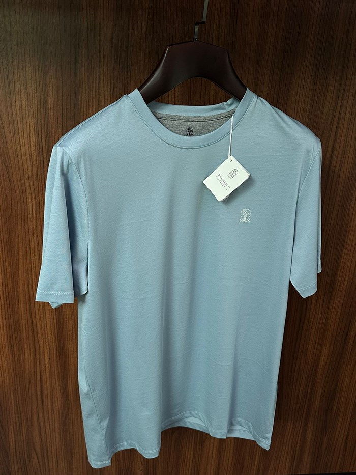 Baskı Logolu Bisiklet Yaka T-Shirt