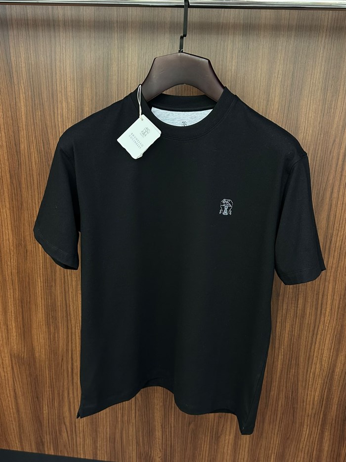 Baskı Logolu Bisiklet Yaka T-Shirt