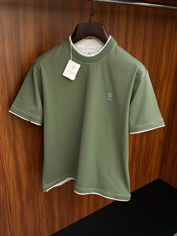 Baskı Logolu Bisiklet Yaka T-Shirt