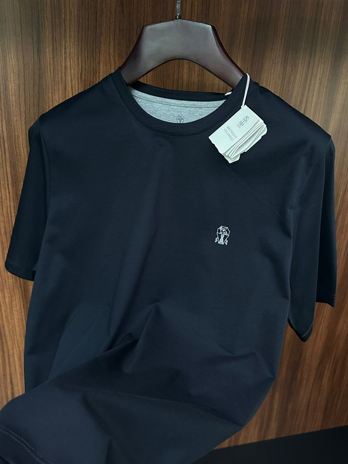 Baskı Logolu Bisiklet Yaka T-Shirt