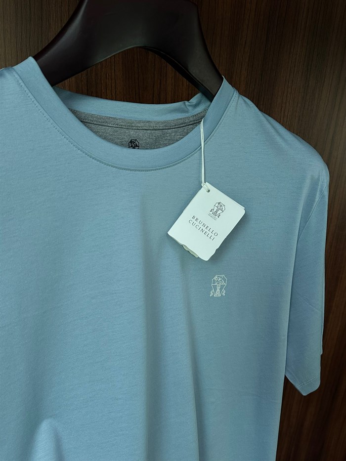 Baskı Logolu Bisiklet Yaka T-Shirt