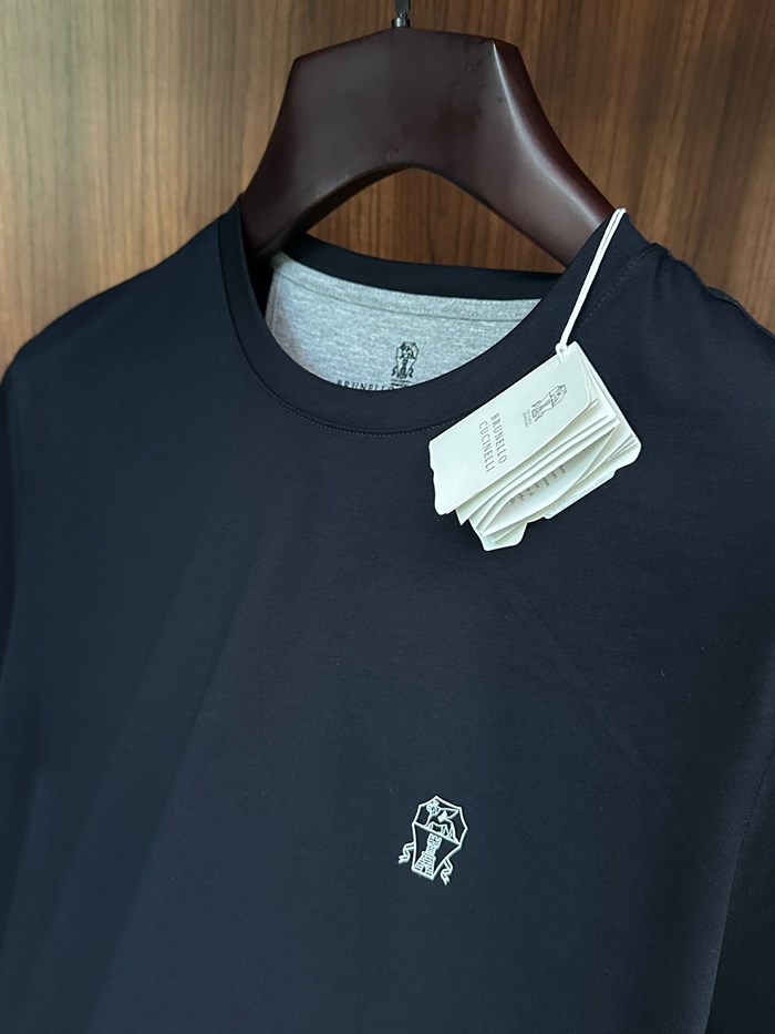Baskı Logolu Bisiklet Yaka T-Shirt