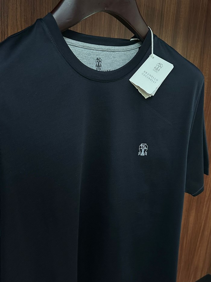 Baskı Logolu Bisiklet Yaka T-Shirt