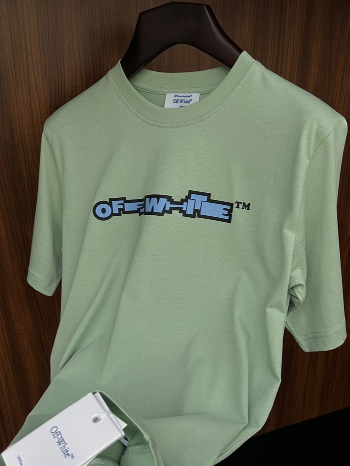 Blue X Logo Print Cotton T-Shirt
