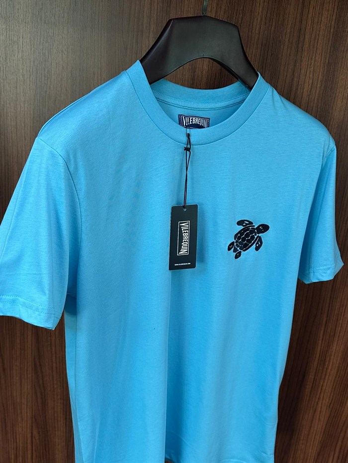 Caretta Nakış Logolu Bisiklet Yaka T-Shirt