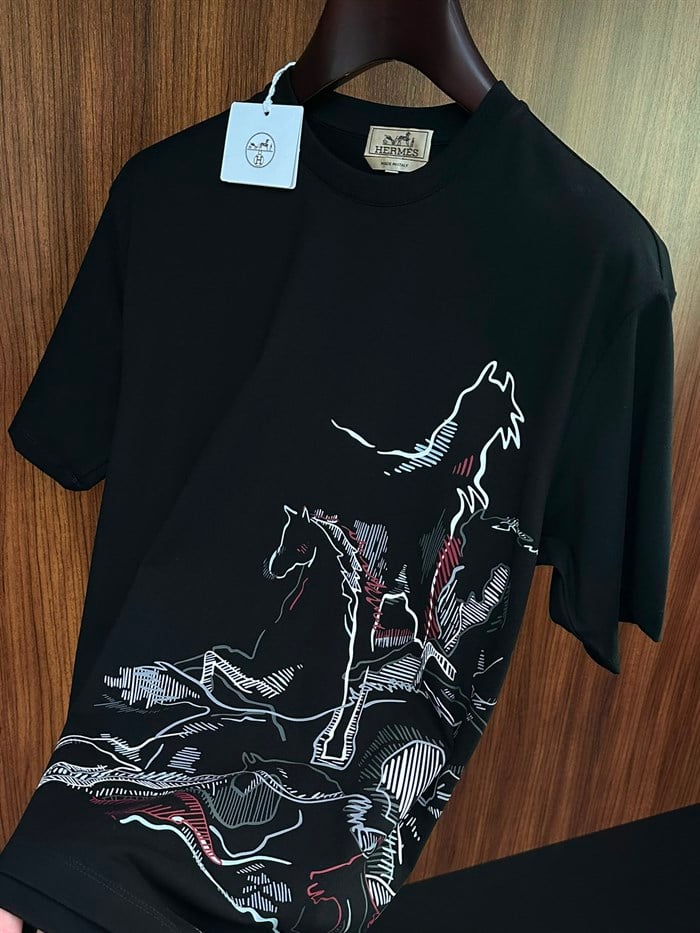 Cavalcade Printed Bisiklet Yaka T-Shirt