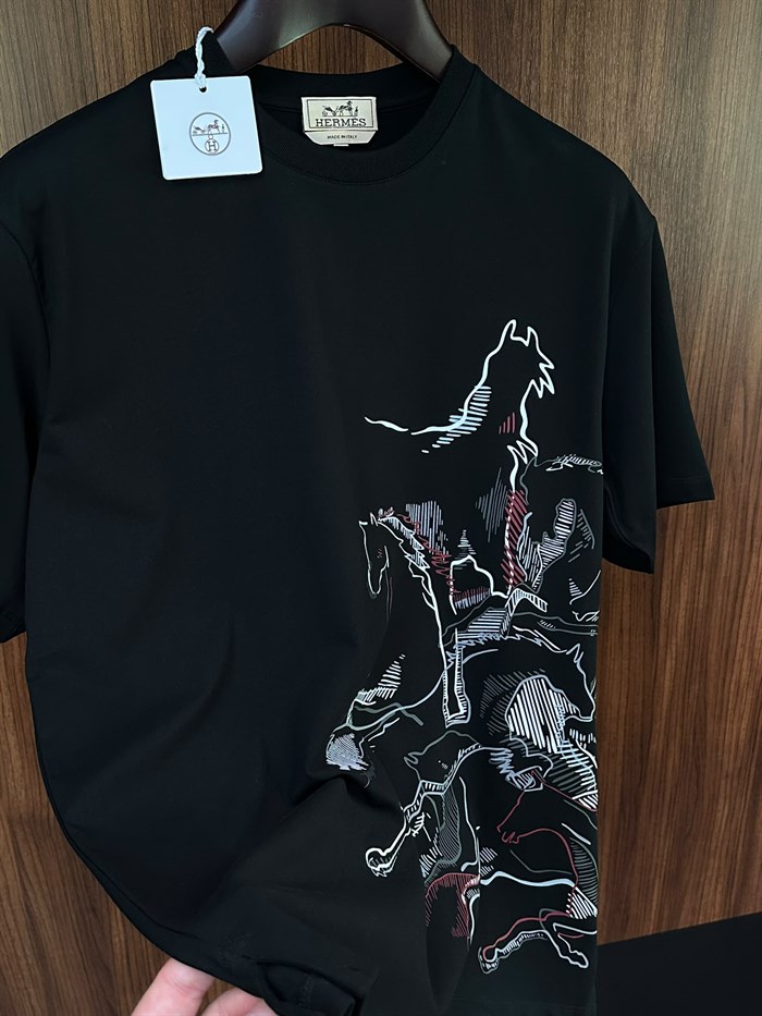 Cavalcade Printed Bisiklet Yaka T-Shirt