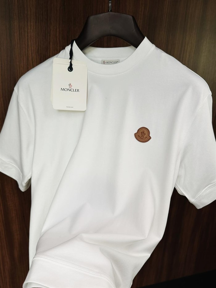 Deri Logo Bisiklet Yaka T-Shirt