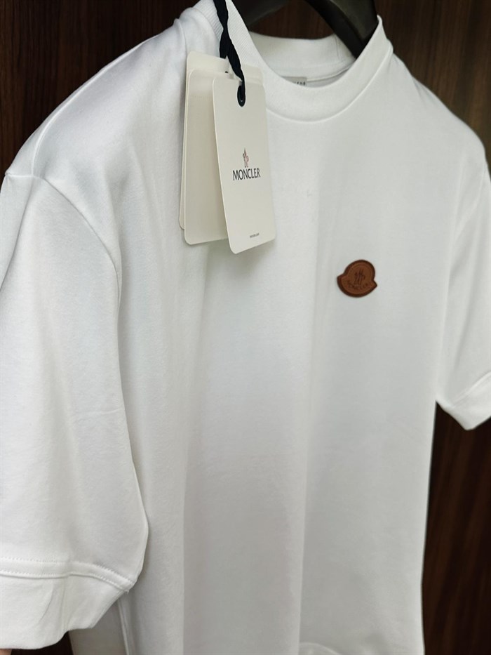Deri Logo Bisiklet Yaka T-Shirt