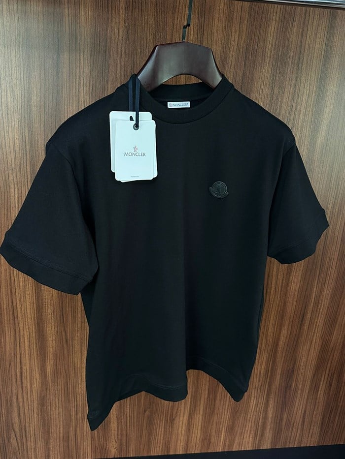 Deri Logo Bisiklet Yaka T-Shirt