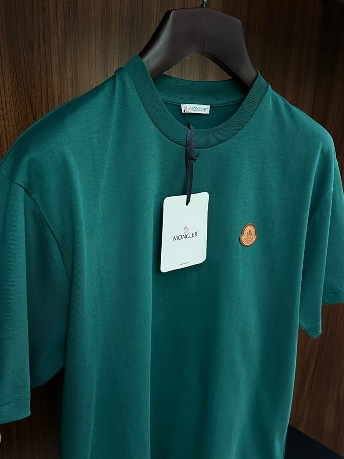 Deri Logolu Bisiklet Yaka T-Shirt