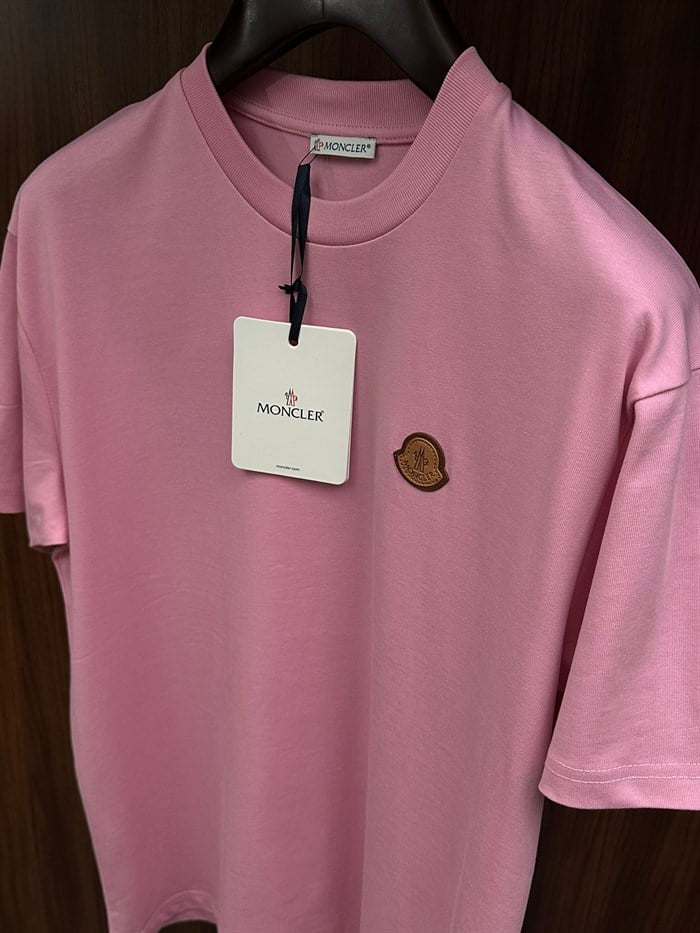 Deri Logolu Bisiklet Yaka T-Shirt