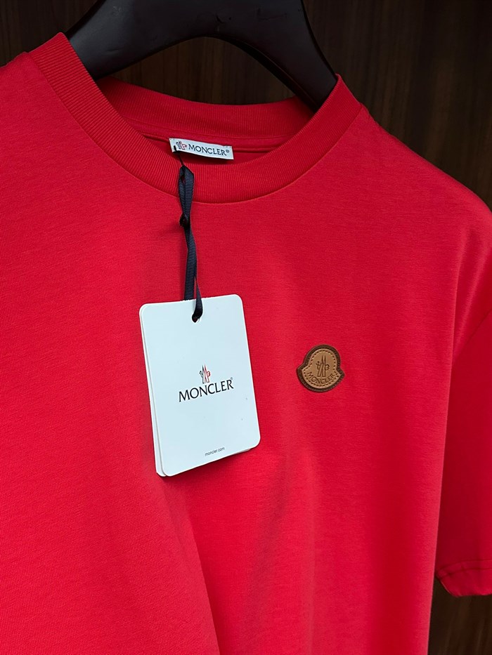 Deri Logolu Bisiklet Yaka T-Shirt
