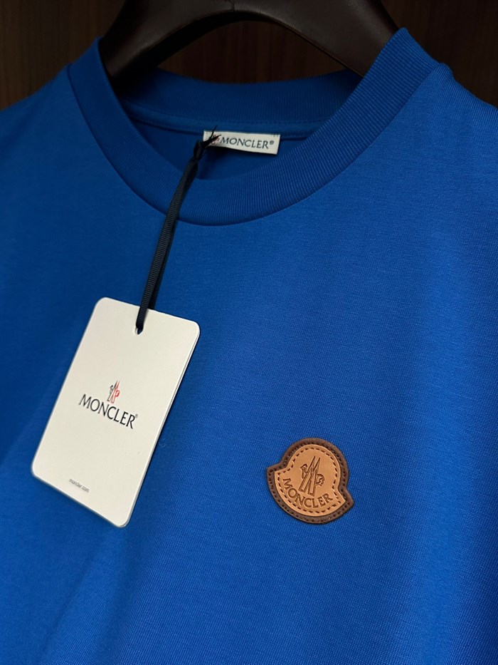 Deri Logolu Bisiklet Yaka T-Shirt