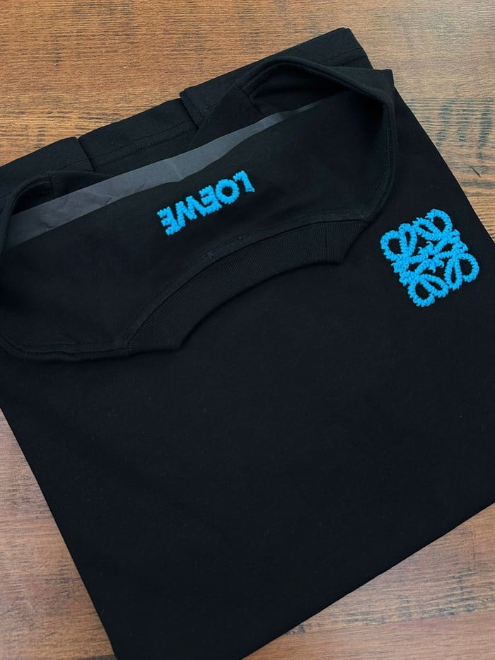 Göğüs İplik Logolu Bisiklet Yaka T-Shirt