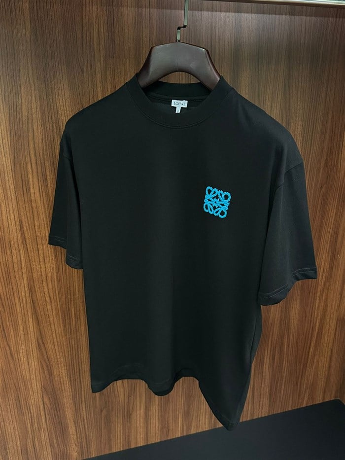 Göğüs İplik Logolu Bisiklet Yaka T-Shirt