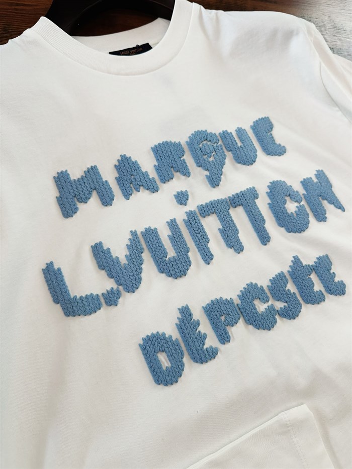 Göğüs Nakış Logolu Bisiklet Yaka T-Shirt