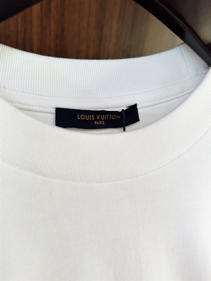 Göğüs Nakış Logolu Bisiklet Yaka T-Shirt