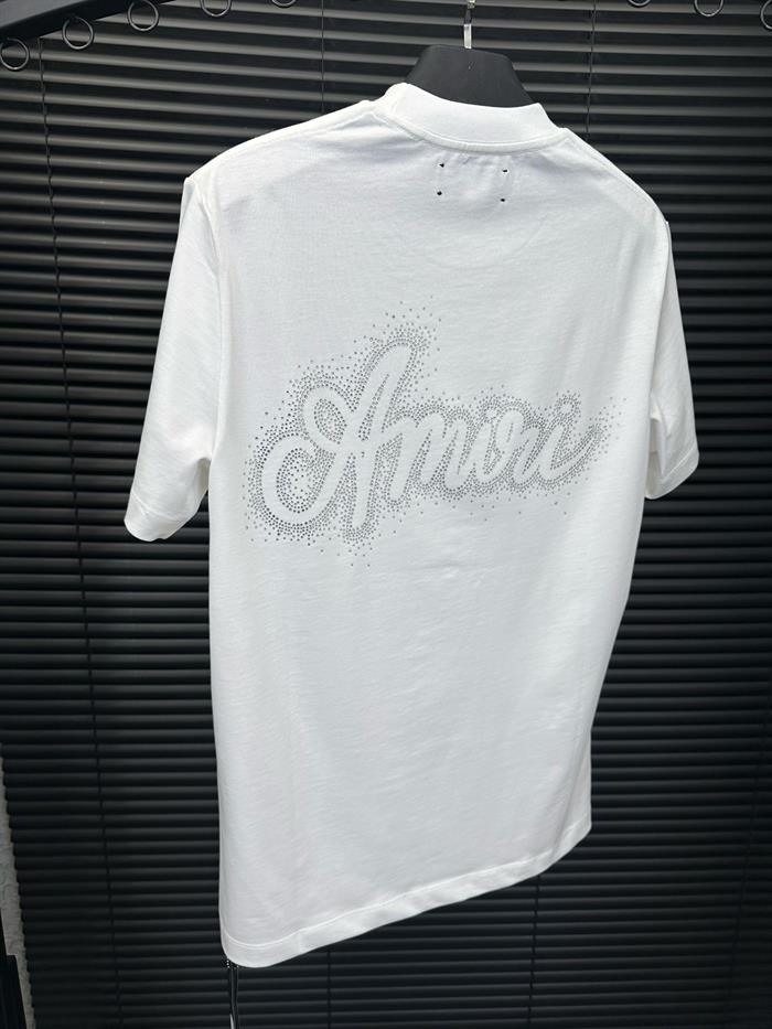 Göğüs Ve Sırt Taş Desenli T-Shirt - Beyaz