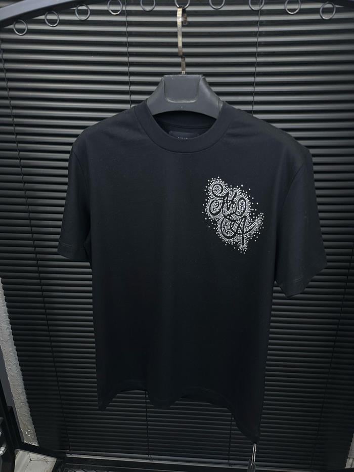 Göğüs Ve Sırt Taş Desenli T-Shirt - Beyaz