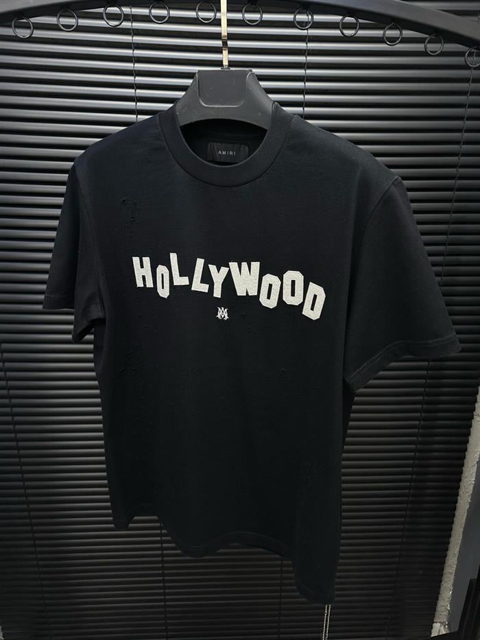 Hollywood Nakış Baskılı Yırtık Detaylı T-Shirt - Beyaz