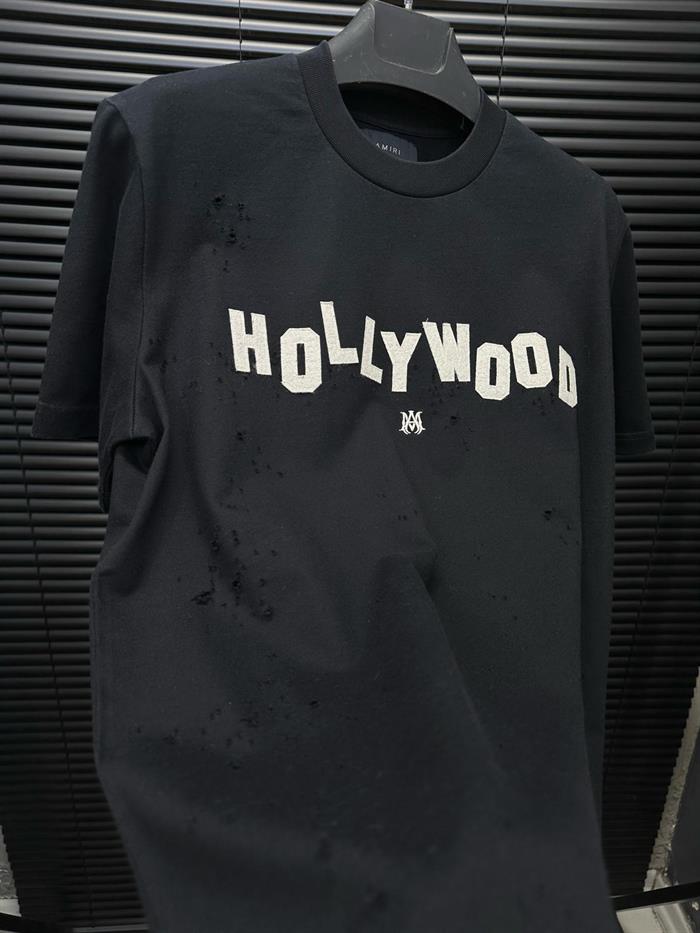Hollywood Nakış Baskılı Yırtık Detaylı T-Shirt - Beyaz