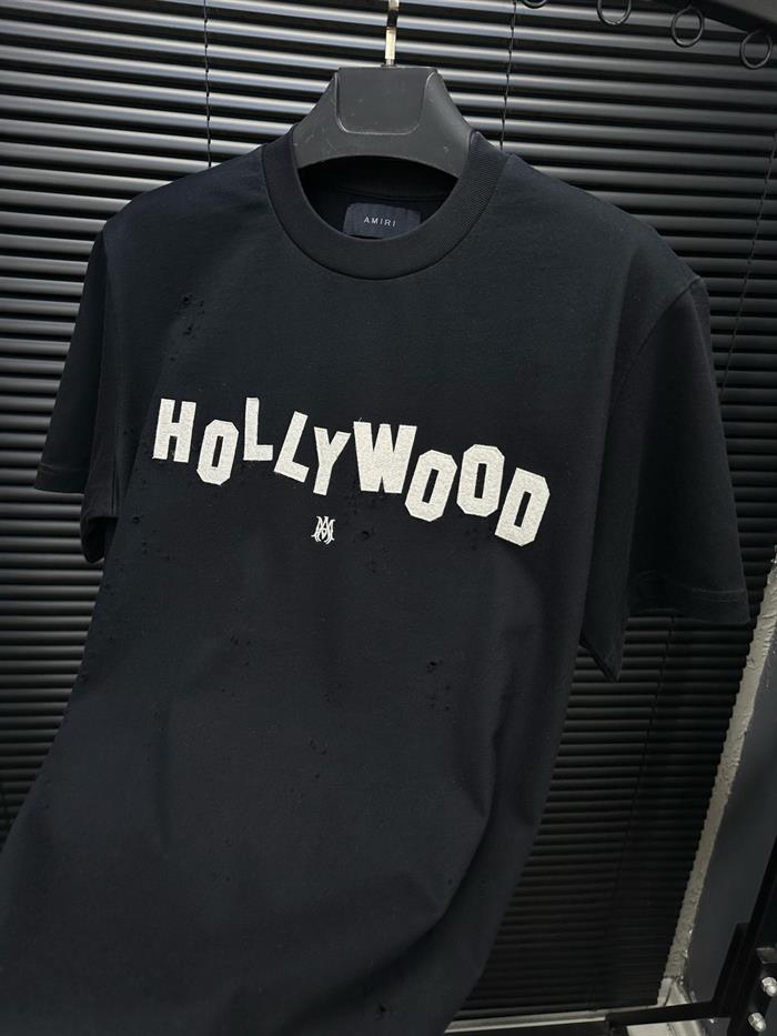 Hollywood Nakış Baskılı Yırtık Detaylı T-Shirt - Beyaz