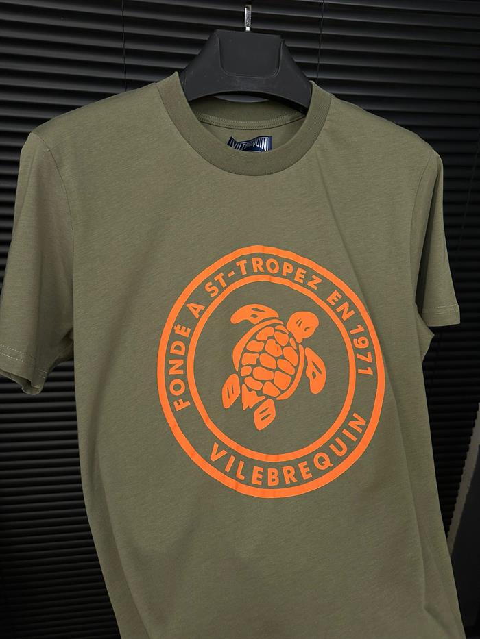 Kabartma Kamplumbağa Baskılı T-Shirt