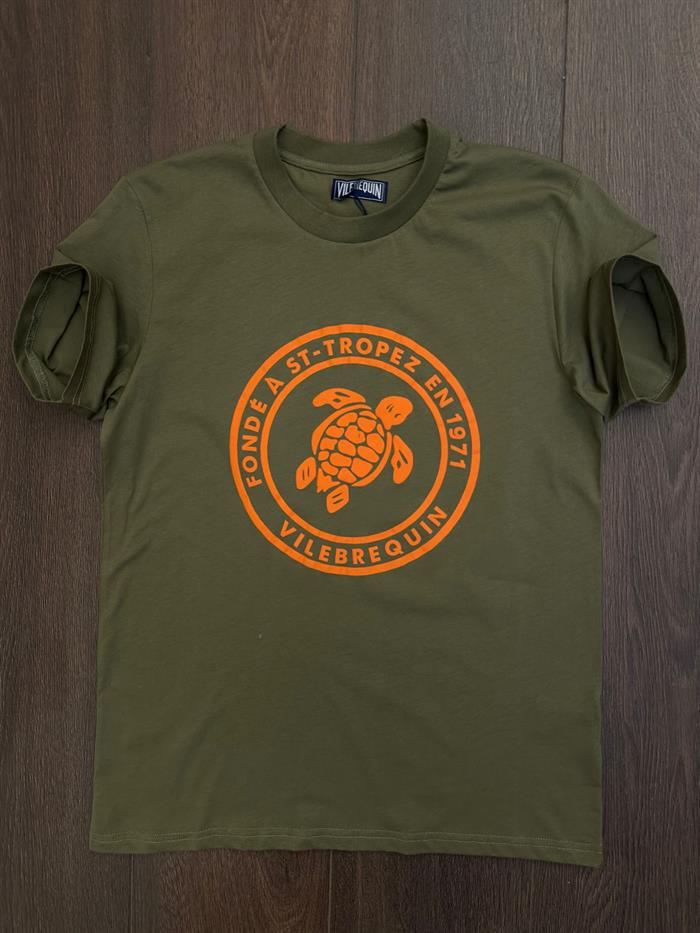 Kabartma Kamplumbağa Baskılı T-Shirt