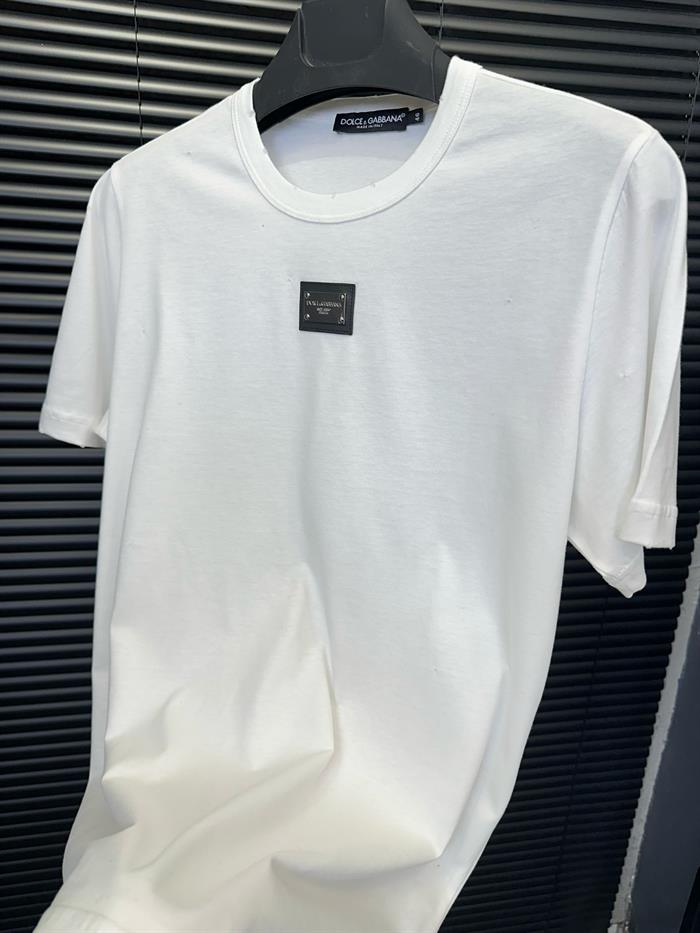 Metal Armalı Yırtık Detaylı Slim Fit T-Shirt - Beyaz