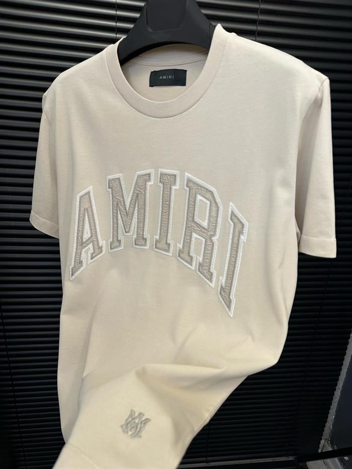 Nakış College Baskılı Vintage T-Shirt - Bej