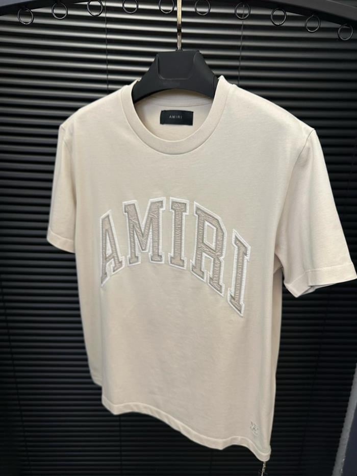 Nakış College Baskılı Vintage T-Shirt - Bej